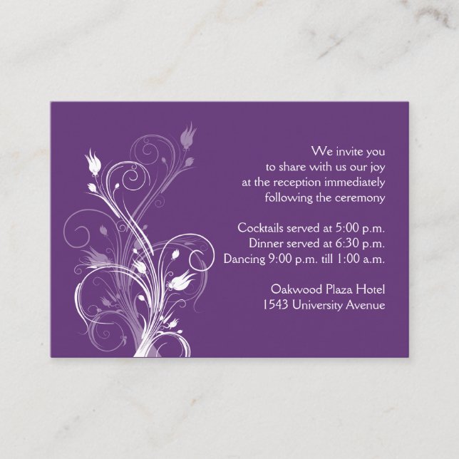 Purple and White Floral Enclosure Card (Front)