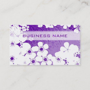 Purple and White floral pattern Business Card
