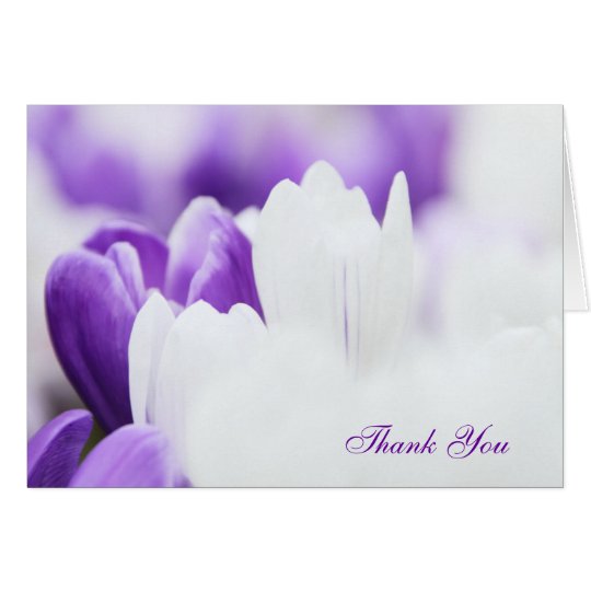 Purple and White Floral Thank You Card