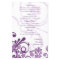Purple and White Floral Wedding Menu Card