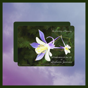 Purple and White Flower Celebration of Life Invite