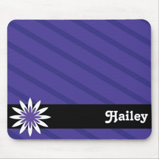 Purple and white flower monogram mousepad