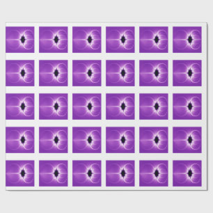 Purple And White Fractal Wrapping Paper