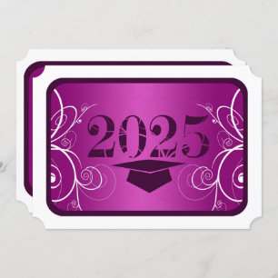 Purple and White Frame Graduation Party Invitation