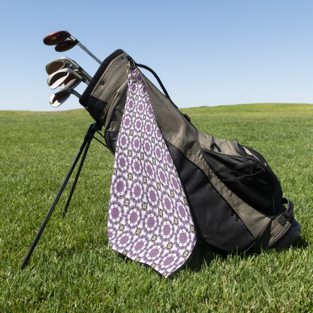 Purple and white geometric mandala pattern Towel (Green)