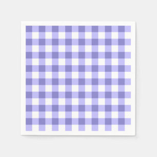 Purple And White Gingham Check Pattern Napkin