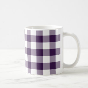 Purple and White Gingham Pattern Coffee Mug