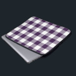 Purple and White Gingham Pattern Laptop Sleeve<br><div class="desc">Purple, lavender, and white squares form a bold, buffalo plaid. The purple and white gingham pattern was designed from scratch. The white is transparent, so you can change it if you like. Just click the "Customise it" button, then select a “Printed Background Colour” in the sidebar. When you're done, click...</div>