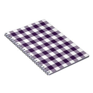Purple and White Gingham Pattern Notebook