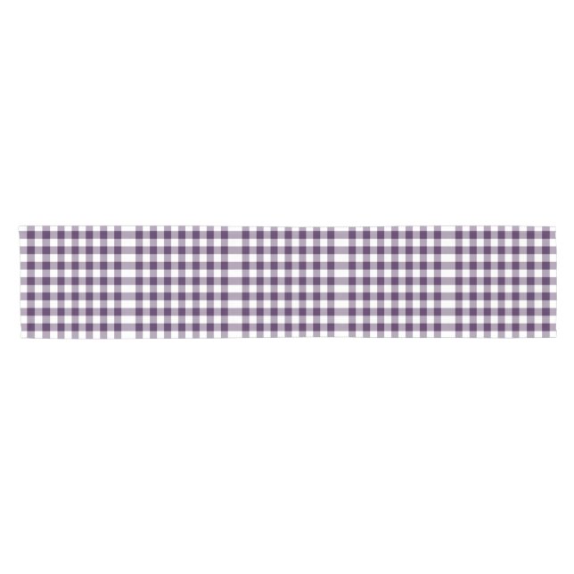Purple and White Gingham Pattern Table Runner (Horizontal)