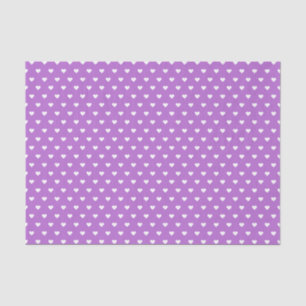 Purple and White Hearts   Custom Tissue Paper