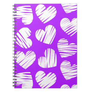 Purple and white hearts Notebook