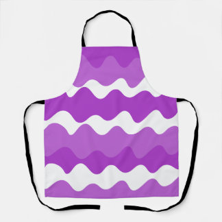 Purple and white horizontal waves pattern apron