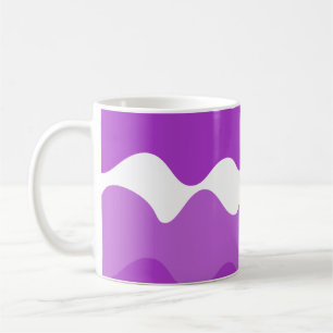 Purple and white horizontal waves pattern  coffee mug