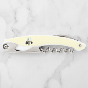 Purple and White Iris Corkscrew Bottle Opener