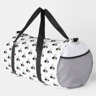 Purple and White Iris Duffel Bat Duffle Bag