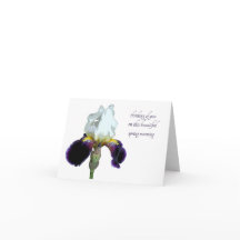 Purple and White Iris Greeting Card