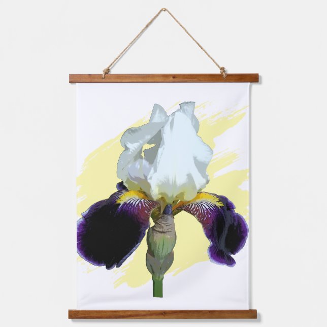 Purple and White Iris Hanging Tapestry (Front)