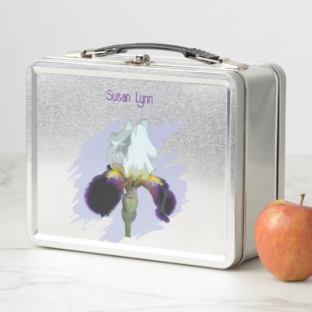 Purple and White Iris Lunch Box (In Situ)