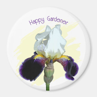 Purple and White Iris Magnet