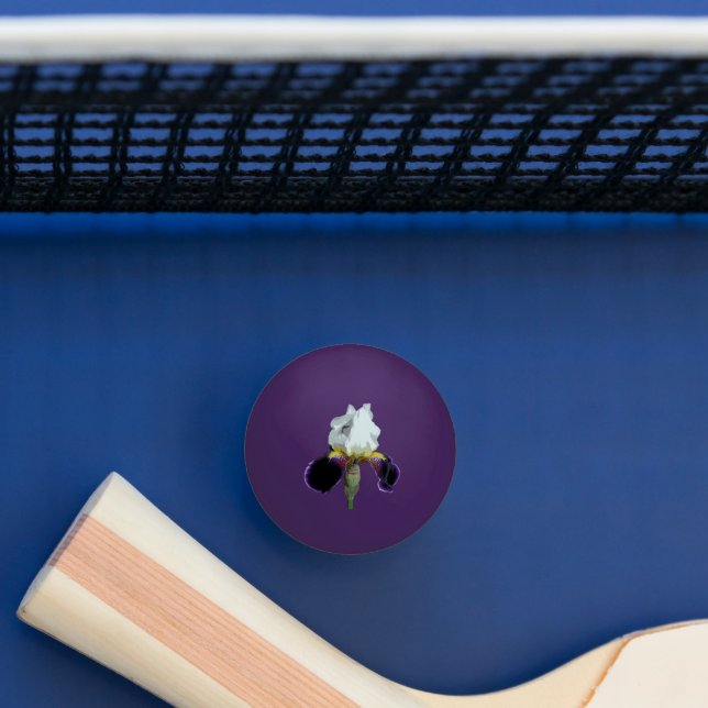 Purple and White Iris Ping Pong Ball (Table)