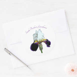 Purple and White Iris Stickers
