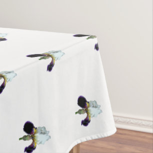 Purple and White Iris Tablecloth