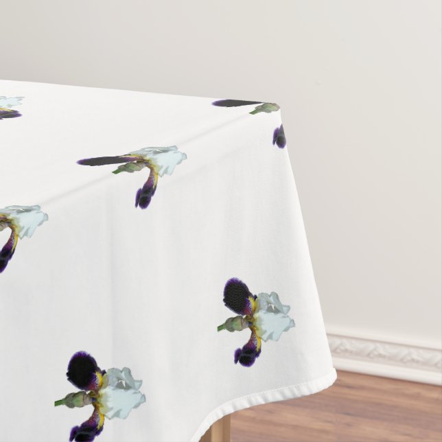 Purple and White Iris Tablecloth (In Situ)
