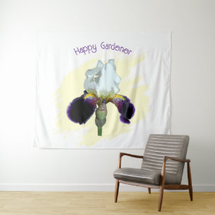 Purple and White Iris Tapestry