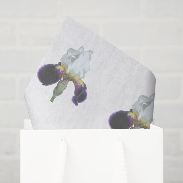Purple and White Iris Tissue Paper (Gift Bag)