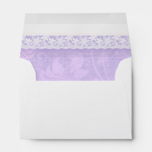 Purple and white lace wedding envelope