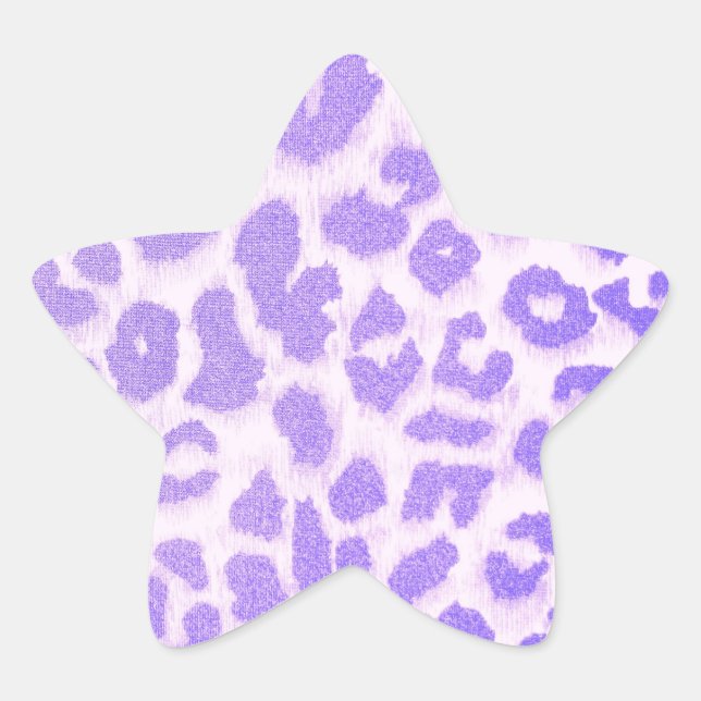 Purple and White Leopard Print Star Sticker (Front)