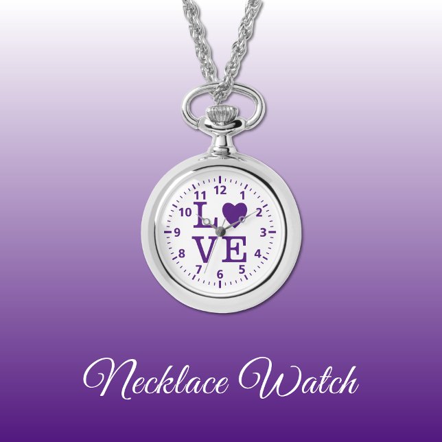 Purple and white Love Necklace Watch (Creator Uploaded)