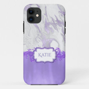 Purple and White Marbled iPhone 11 Case