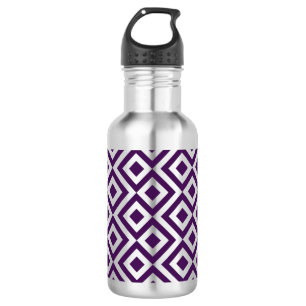 Purple and White Meander 532 Ml Water Bottle