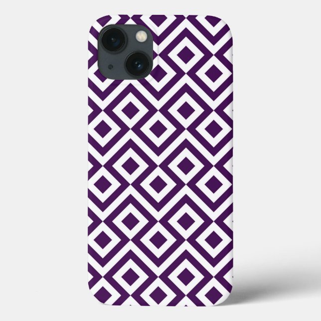 Purple and White Meander Case-Mate iPhone Case (Back)