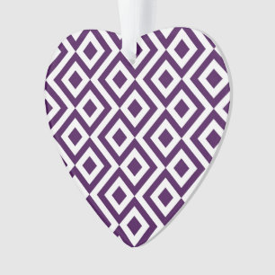 Purple and White Meander Ornament