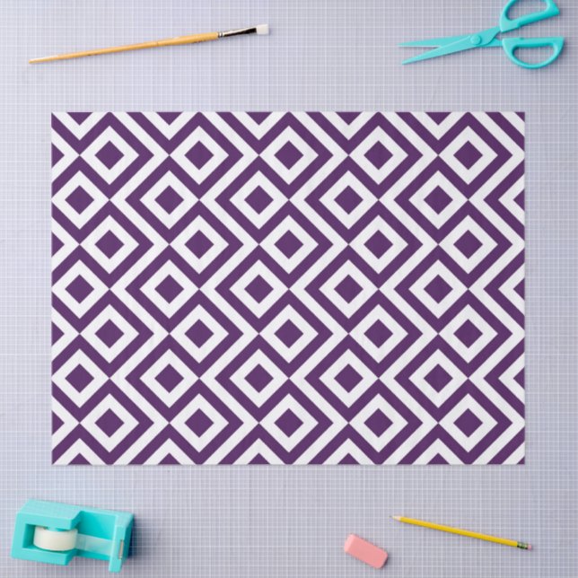 Purple and White Meander Tissue Paper (Craft)