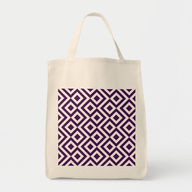 Purple and White Meander Tote Bag (Front)