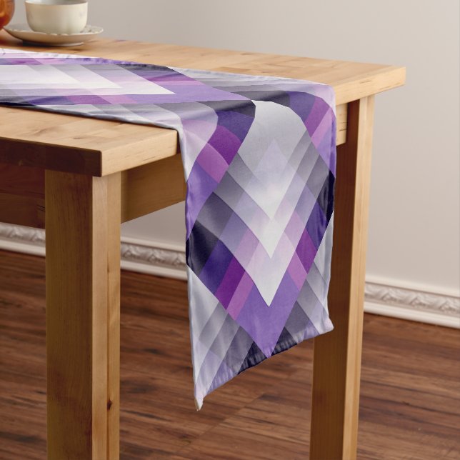 Purple and white medium table runner (In Situ)