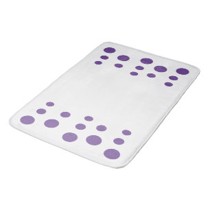 Purple and white Modern Bubbles Dots Bath Mat