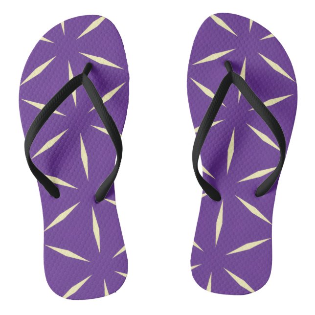 Purple and White Modern Design Thongs (Footbed)