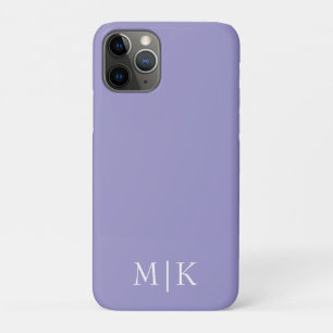 Purple and White   Modern Monogram iPhone 11 Pro Case