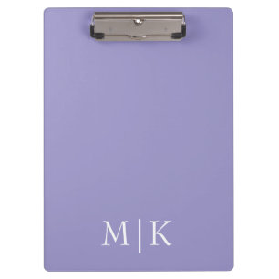 Purple and White   Modern Monogram Clipboard