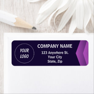 Purple And White Modern Professional Return Address Label