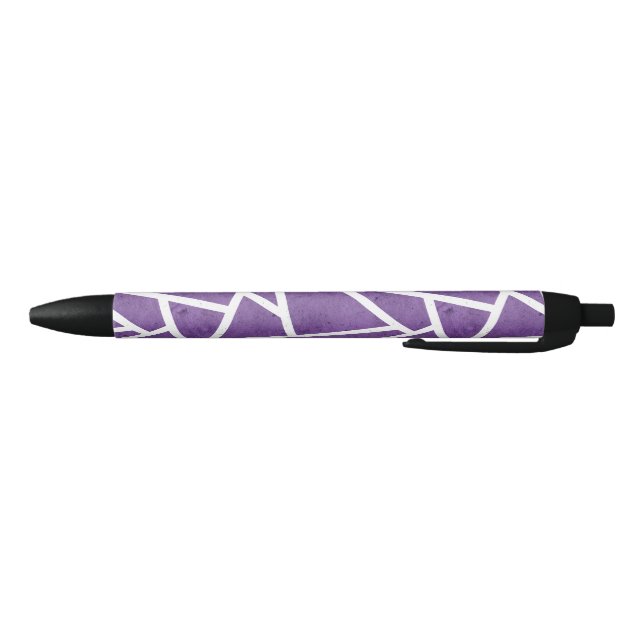 Purple and white mosaic pattern black ink pen (Bottom)