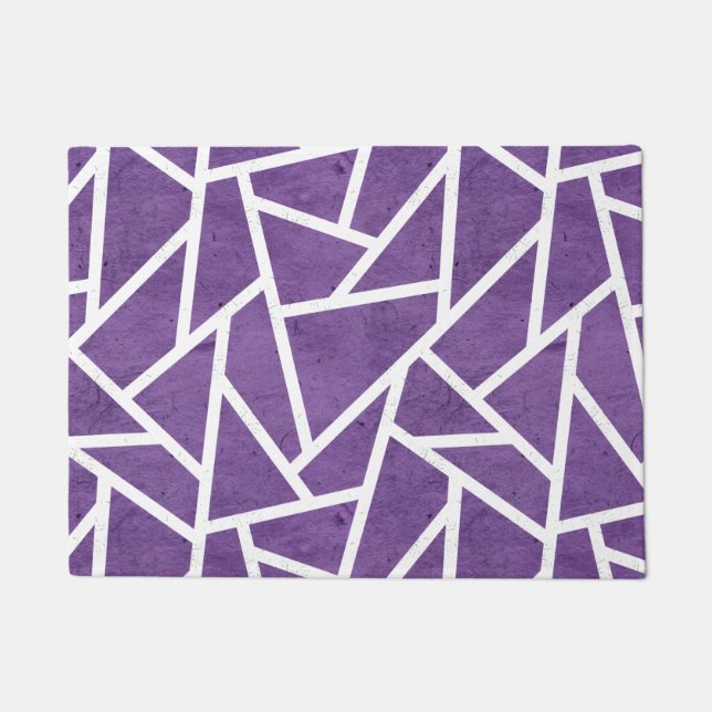 Purple and white mosaic pattern doormat (Front)