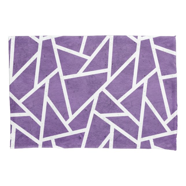 Purple and white mosaic pattern pillowcase (Front)
