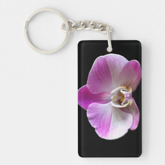 Purple and White Orchid Key Ring