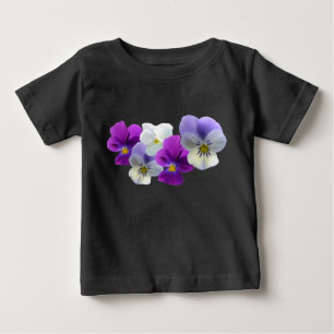 Purple and White Pansies Baby T-Shirt